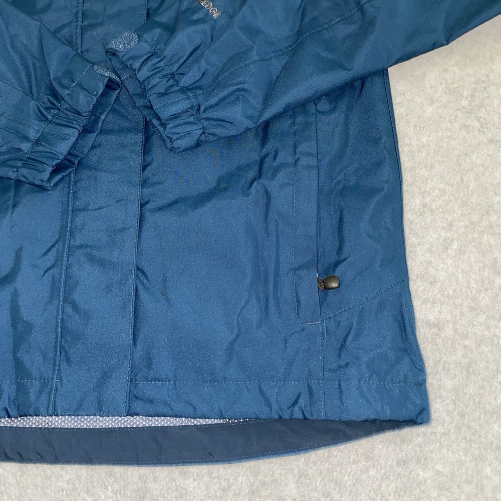 Eddie Bauer WeatherEdge Rain Jacket Womens XS Blue Hooded Waterproof Windbreaker - Picture 3 of 16